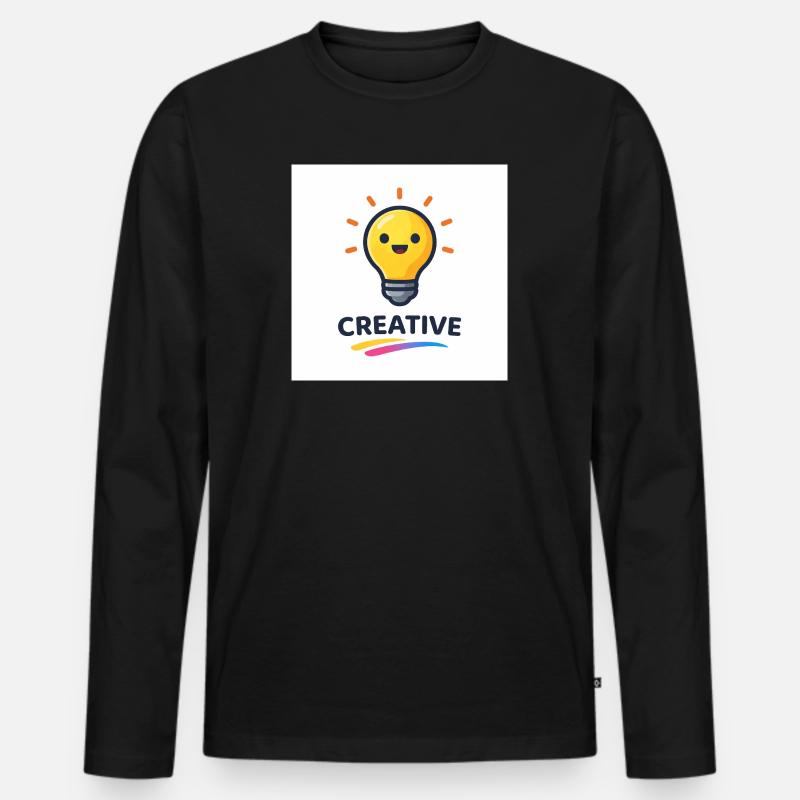 Kreatives Lichtblitz Design - Männer Premium Bio Langarmshirt - Schwarz