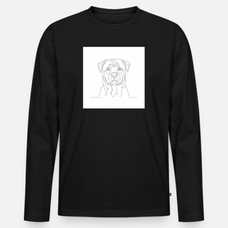 Rottweiler - Männer Premium Bio Langarmshirt - Schwarz