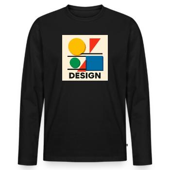 Geometrie Bauhaus Farbige Komposition - Männer Premium Bio Langarmshirt - Schwarz - Vorne - Nico (187cm)