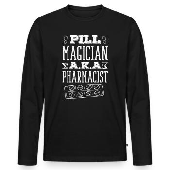 Apotheker Pharmazeutisch-technischer - Männer Premium Bio Langarmshirt - Schwarz - Vorne - Nico (187cm)