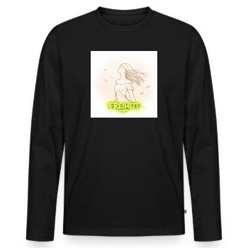 Freiheit im Wind - Männer Premium Bio Langarmshirt - Schwarz - Vorne - Nico (187cm)