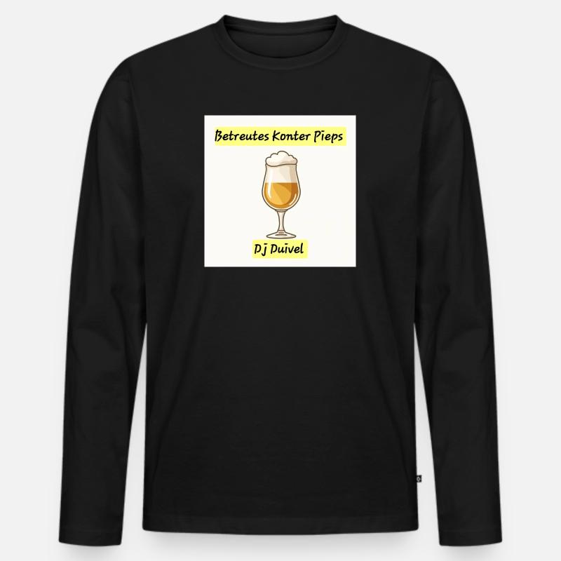 Konter Pieps trinken  - Männer Premium Bio Langarmshirt - Schwarz
