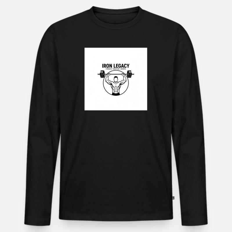 IRON_LEGACY GYM  - Männer Premium Bio Langarmshirt - Schwarz