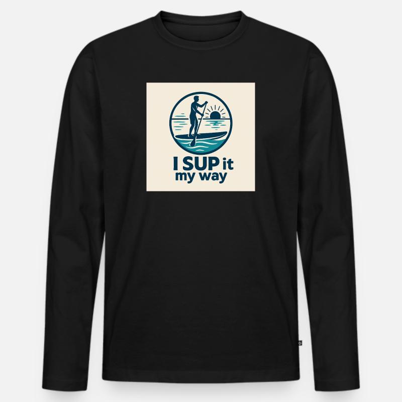 I SUP it – Mein Weg - Männer Premium Bio Langarmshirt - Schwarz