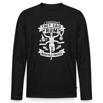 Rum Marathon Finisher - Männer Premium Bio Langarmshirt - Schwarz - Vorne - Nico (187cm)