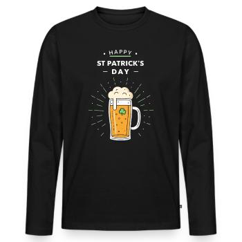 Festliches St. Patrick's Pint - Männer Premium Bio Langarmshirt - Schwarz - Vorne - Nico (187cm)