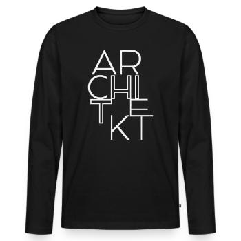 Architekt minimalistisch und Bauhaus inspiriert - Männer Premium Bio Langarmshirt - Schwarz - Vorne - Nico (187cm)