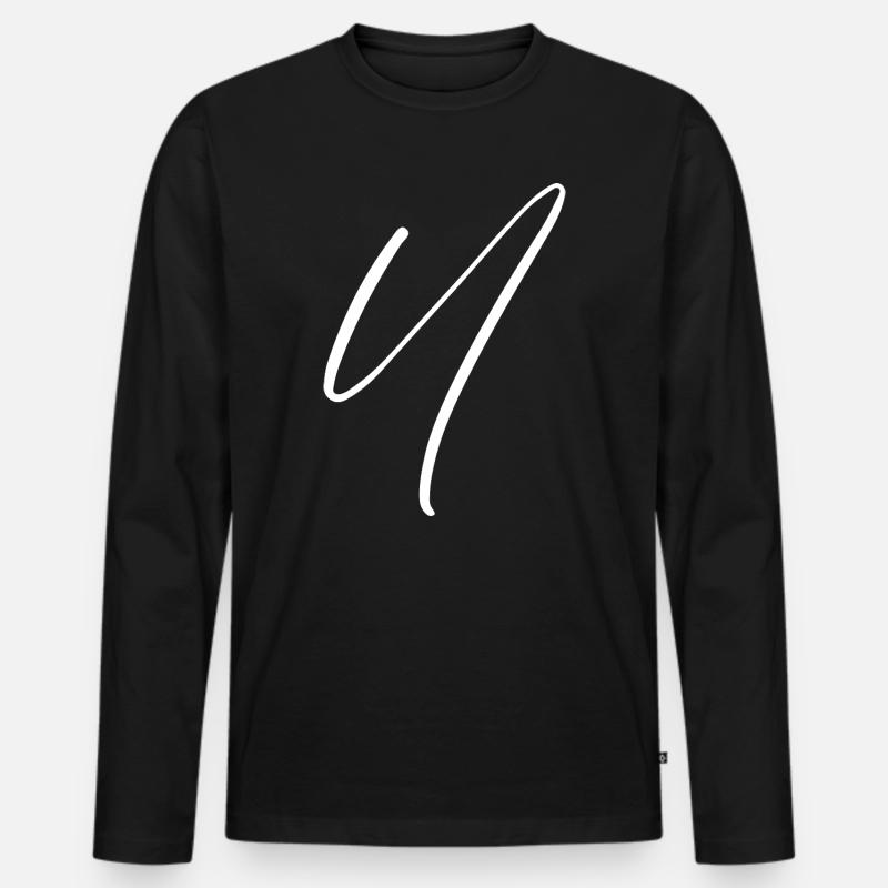 U - Männer Premium Bio Langarmshirt - Schwarz