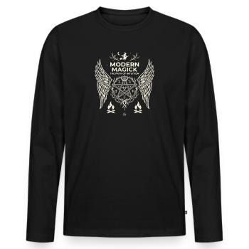 Voie de l’intuition de la magie moderne - T-shirt manches longues Premium bio Homme - noir - Devant - Nico (187cm)