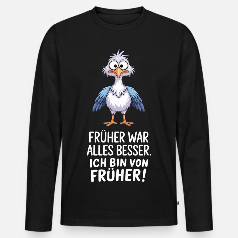 Früher War Alles Besser - Männer Premium Bio Langarmshirt - Schwarz