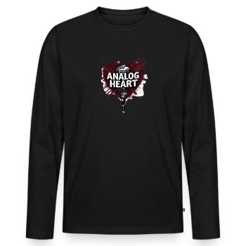 Heartbeat of Music - Männer Premium Bio Langarmshirt - Schwarz - Vorne - Nico (187cm)