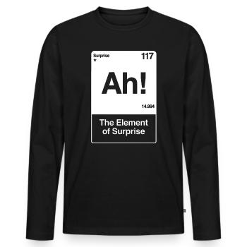 Ah, l’élément de surprise - Drôle de chimie - T-shirt manches longues Premium bio Homme - noir - Devant - Nico (187cm)