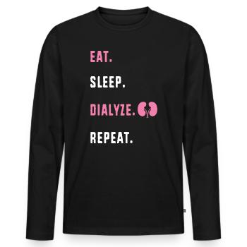Infirmière en dialyse - T-shirt manches longues Premium bio Homme - noir - Devant - Nico (187cm)