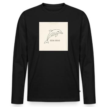 Dolphin Line Art: Ocean Friend - Men's Premium Organic Long Sleeve Shirt - black - Front - Nico (187cm)