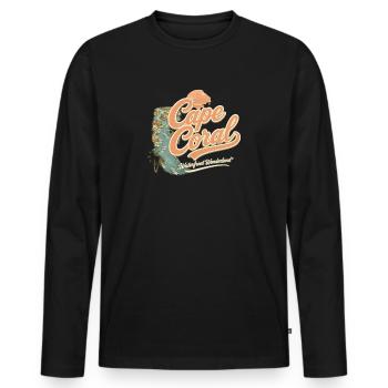 Design rétro vintage du front de mer de Cape Coral - T-shirt manches longues Premium bio Homme - noir - Devant - Nico (187cm)