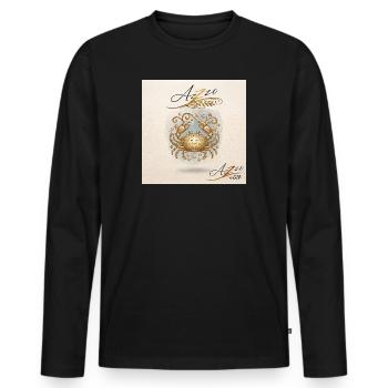 Golden Crayfish Zodiac - Men's Premium Organic Long Sleeve Shirt - black - Front - Nico (187cm)