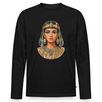 Cleopatra - Queen of Egypt (fresco) - Men's Premium Organic Long Sleeve Shirt - black - Front - Nico (187cm)