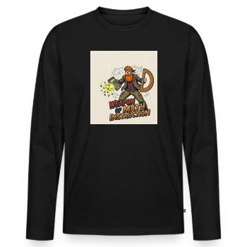 Waffe des Mathematikunterrichts - Männer Premium Bio Langarmshirt - Schwarz - Vorne - Nico (187cm)