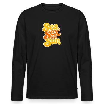 Sea, Sex and Sun - T-shirt manches longues Premium bio Homme - noir - Devant - Nico (187cm)