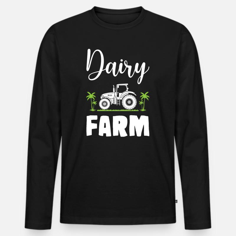 Dairy Farm - Männer Premium Bio Langarmshirt - Schwarz