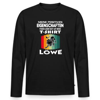 Geburtstag Sternzeichen Retro Löwe - Männer Premium Bio Langarmshirt - Schwarz - Vorne - Nico (187cm)