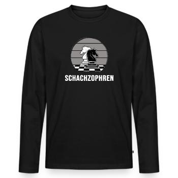 schach schachbrett schachspieler schachmatt - Männer Premium Bio Langarmshirt - Schwarz - Vorne - Nico (187cm)