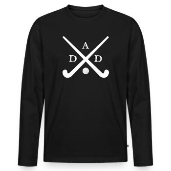 hockey sur gazon hockey sur gazon hockey sur gazon-papa joueurs de hockey - T-shirt manches longues Premium bio Homme - noir - Devant - Nico (187cm)