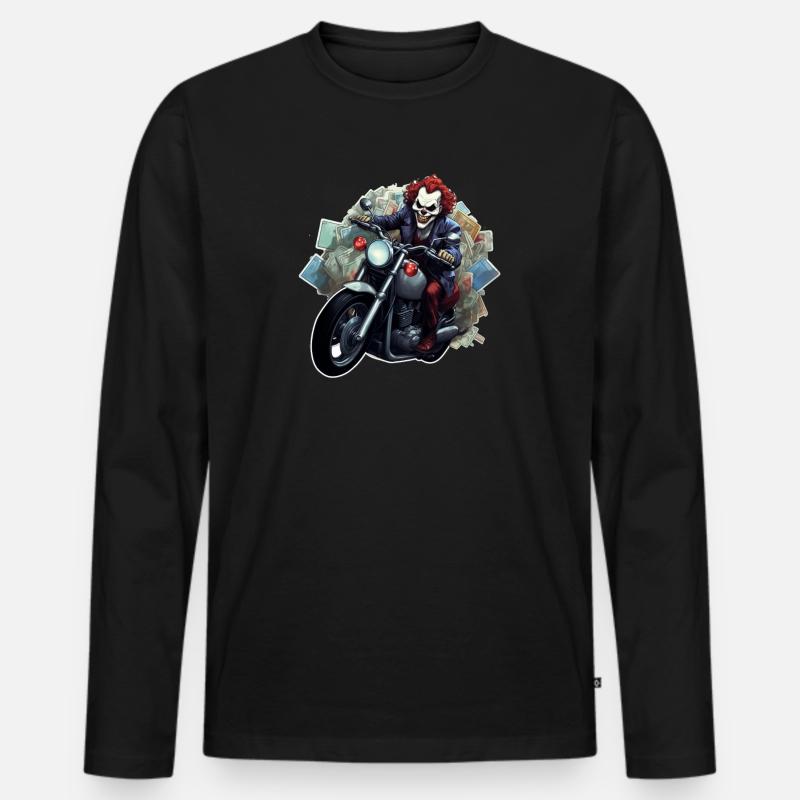 Killer Clown - Männer Premium Bio Langarmshirt - Schwarz