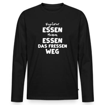 Vegetarier Essen Meinem Essen Da... - Männer Premium Bio Langarmshirt - Schwarz - Vorne - Nico (187cm)