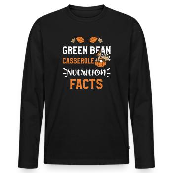 Cocotte de haricots verts Nutrition F... - T-shirt manches longues Premium bio Homme - noir - Devant - Nico (187cm)