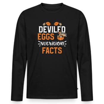 Deviled Eggs Valeur nutritive - T-shirt manches longues Premium bio Homme - noir - Devant - Nico (187cm)