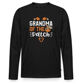 Grandma Of The Patch - Men's Premium Organic Long Sleeve Shirt - black - Front - Nico (187cm)