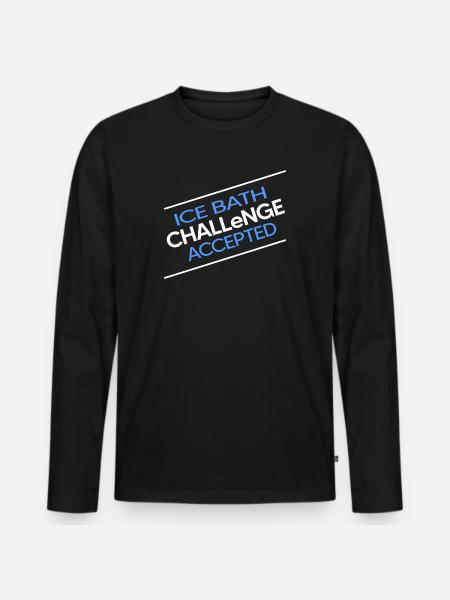 Eisbader Winterschwimmer ICEBATH CHALLENGE - Männer Premium Bio Langarmshirt - Schwarz