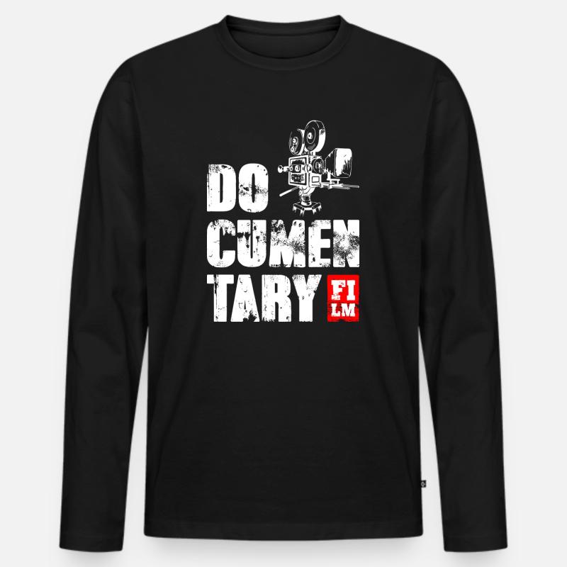 Documentary Film - Männer Premium Bio Langarmshirt - Schwarz