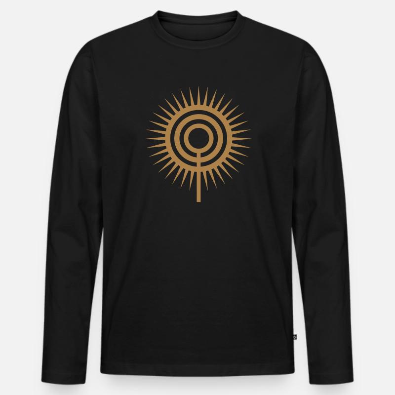 Atlantis Symbol - Plato - Symbol New Wisdom / - Männer Premium Bio Langarmshirt - Schwarz