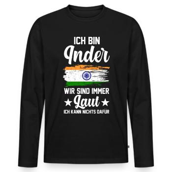 Indisch Indien Inder - T-shirt manches longues Premium bio Homme - noir - Devant - Nico (187cm)