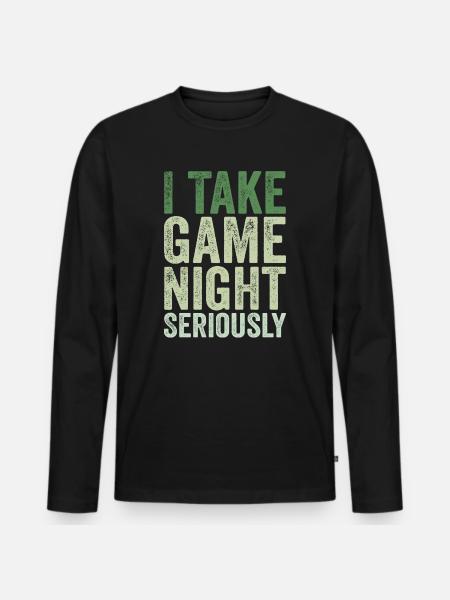 I take game night seriously - Men's Premium Organic Long Sleeve Shirt - black