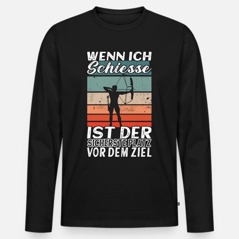 Bogenschiessen Bogensport Bogenschütze Archery - Männer Premium Bio Langarmshirt - Schwarz