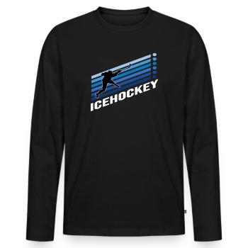 hockey sur glace hockey sur glace sports d’hiver pénalité rondelle - T-shirt manches longues Premium bio Homme - noir - Devant - Nico (187cm)