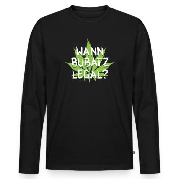 Bubatz - Männer Premium Bio Langarmshirt - Schwarz - Vorne - Nico (187cm)