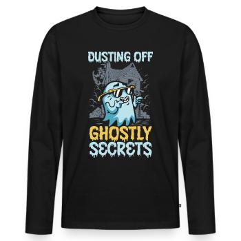 Des secrets fantomatiques dépoussièrent le gardien Hal - T-shirt manches longues Premium bio Homme - noir - Devant - Nico (187cm)