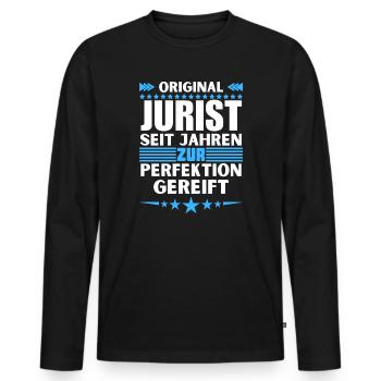 Lawyer matured to perfection - Men's Premium Organic Long Sleeve Shirt - black - Front - Nico (187cm)