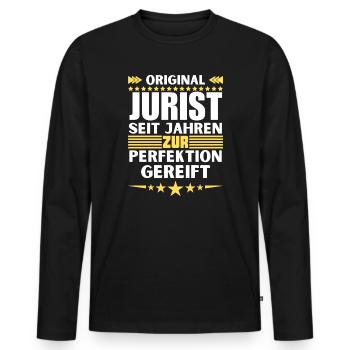 Lawyer matured to perfection - Men's Premium Organic Long Sleeve Shirt - black - Front - Nico (187cm)