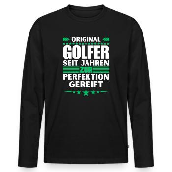Golfers Matured to Perfection - Men's Premium Organic Long Sleeve Shirt - black - Front - Nico (187cm)