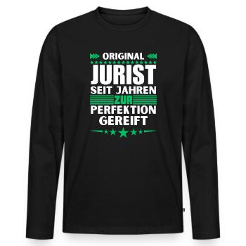 Avocat mûri à la perfection - T-shirt manches longues Premium bio Homme - noir - Devant - Nico (187cm)