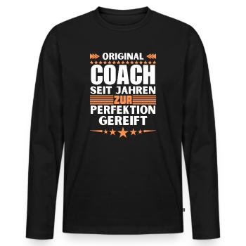 Coach matured to perfection - Men's Premium Organic Long Sleeve Shirt - black - Front - Nico (187cm)