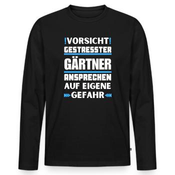 Ne parlez pas aux jardiniers stressés ! - T-shirt manches longues Premium bio Homme - noir - Devant - Nico (187cm)