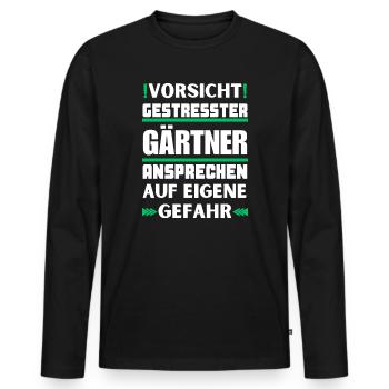 Ne parlez pas aux jardiniers stressés ! - T-shirt manches longues Premium bio Homme - noir - Devant - Nico (187cm)