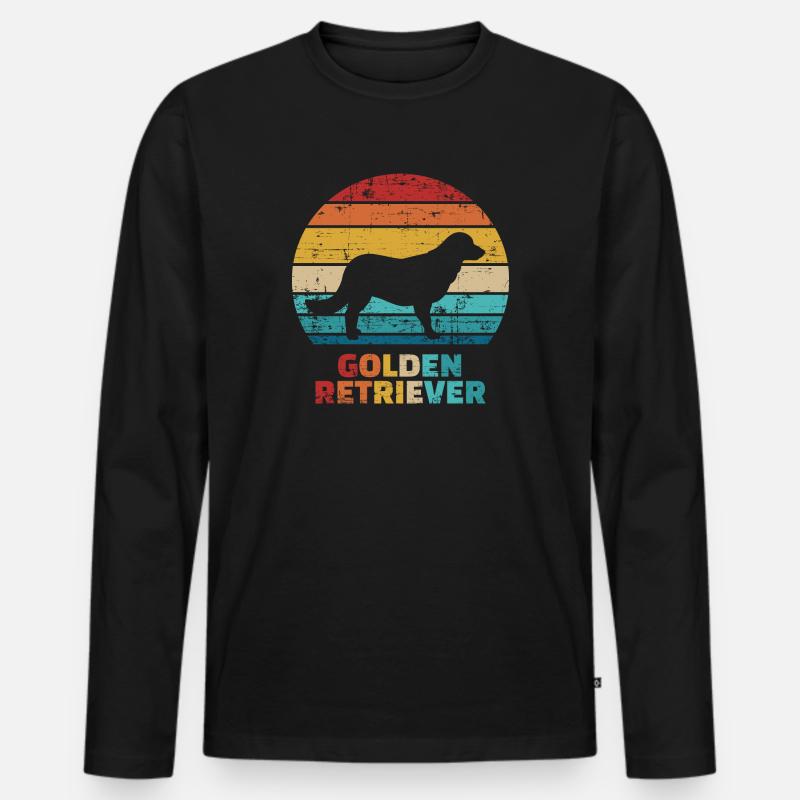 Golden Retriever - Männer Premium Bio Langarmshirt - Schwarz