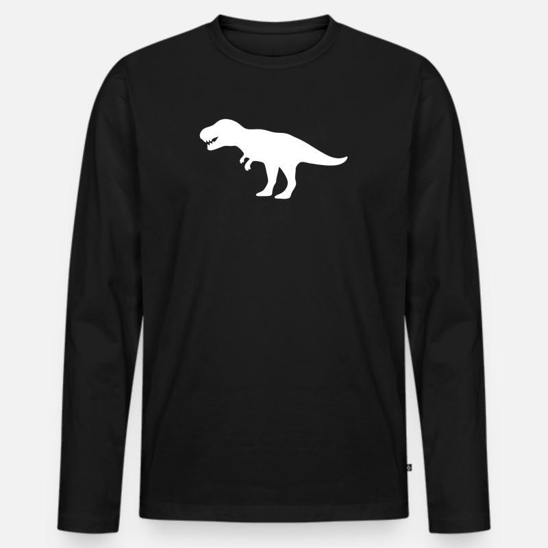 Dinosaurier - Männer Premium Bio Langarmshirt - Schwarz